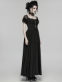 Black Gothic Gorgeous Embroidery Lace Short Sleeve Party Dress