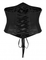 Black Retro Gothic Bead Embroidered Corset Waistband