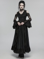 Black Gothic Gorgeous Fairy Lace Flared Sleeve Long Party Dress