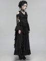 Black Gothic Gorgeous Fairy Lace Flared Sleeve Long Party Dress