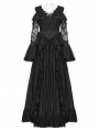 Black Gothic Gorgeous Fairy Lace Flared Sleeve Long Party Dress