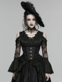 Black Gothic Rose Bead Tassel Corset Waistband