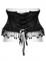 Black Gothic Rose Bead Tassel Corset Waistband