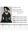 Black and Green Gothic Rose Bead Tassel Corset Waistband