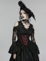 Black and Red Gothic Rose Bead Tassel Corset Waistband