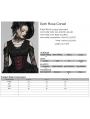 Black and Red Gothic Rose Bead Tassel Corset Waistband
