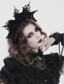 Black Gothic Velevt Rose Beaded Chain Bat Wing Headband