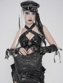 Black Gothic Punk Leather Chained Shoulder Bag