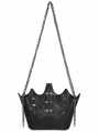 Black Gothic Punk Leather Chained Shoulder Bag