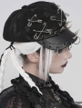 Black Gothic Punk Rivet Spiked Pin Hat with Rings