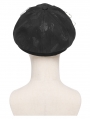 Black Gothic Punk Rivet Spiked Pin Hat with Rings