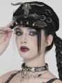 Black Gothic Punk Skeleton Spike Studded Hat