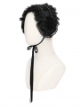 Black Gothic Rose Lace Bonnet Headband