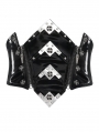 Black Gothic Punk Metal Irregular Leather Spliced Girdle