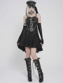 Black Gothic Punk Spiked Leather Corset Top for Women