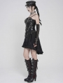Black Gothic Punk Spiked Leather Corset Top for Women