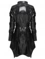 Black Gothic Punk Batwing Hem Leather Jacket for Women