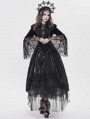 Black Gothic Retro Bat Collar Tailcoat for Women