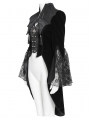 Black Gothic Retro Bat Collar Tailcoat for Women