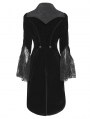 Black Gothic Retro Bat Collar Tailcoat for Women