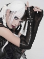 Black Gothic Punk Spike Studded Mesh Long Gloves