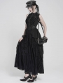 Black Gothic Cyberpunk Pattern Sleeveless Maxi Dress
