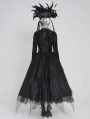 Black Gothic Punk Corset Belted Irregular Layered Long Skirt
