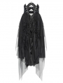 Black Gothic Punk Corset Belted Irregular Layered Long Skirt