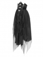 Black Gothic Punk Corset Belted Irregular Layered Long Skirt