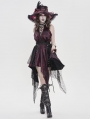 Black and Red Sexy Gothic Halter Cut Out Irregular Ruffle Dress