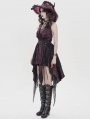 Black and Red Sexy Gothic Halter Cut Out Irregular Ruffle Dress