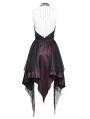 Black and Red Sexy Gothic Halter Cut Out Irregular Ruffle Dress