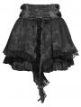 Grey and Black Gothic Layered Ruffle Irregular Skirt