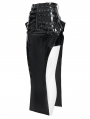 Black Sexy Gothic Punk Eyelet Split Glossy Leather Long Skirt