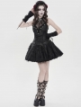 Black Gothic Mesh Spliced Halter Short Party Dress