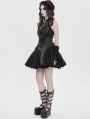 Black Gothic Mesh Spliced Halter Short Party Dress