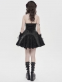 Black Gothic Mesh Spliced Halter Short Party Dress