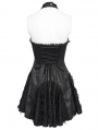 Black Gothic Mesh Spliced Halter Short Party Dress