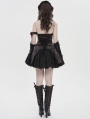 Black and Red Gothic Mesh Spliced Halter Short Party Dress