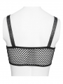 Grey and Black Gothic Punk Heart Corset Top for Women