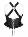 Black Gothic Punk Cross Buckle Strap Halter Top for Women