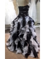 Black and White Ball Gown Gothic Wedding Dress