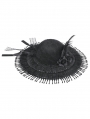 Black Gothic Vintage Lace Feather Tassel Hat