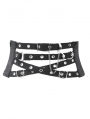 Black Gothic Punk Utility Webbing Waist Cincher Belt