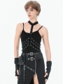 Black Gothic Punk Rib Cage Grommet Waist Cincher Harness