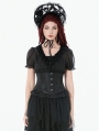 Black Dark Gothic Metal Boned Underbust Corset