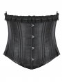 Black Dark Gothic Metal Boned Underbust Corset