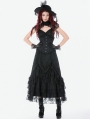 Black Dark Gothic Metal Boned Longline Underbust Corset