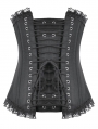 Black Dark Gothic Metal Boned Longline Underbust Corset