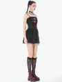 Black and Red Gothic Punk Layered Lace Short Dress